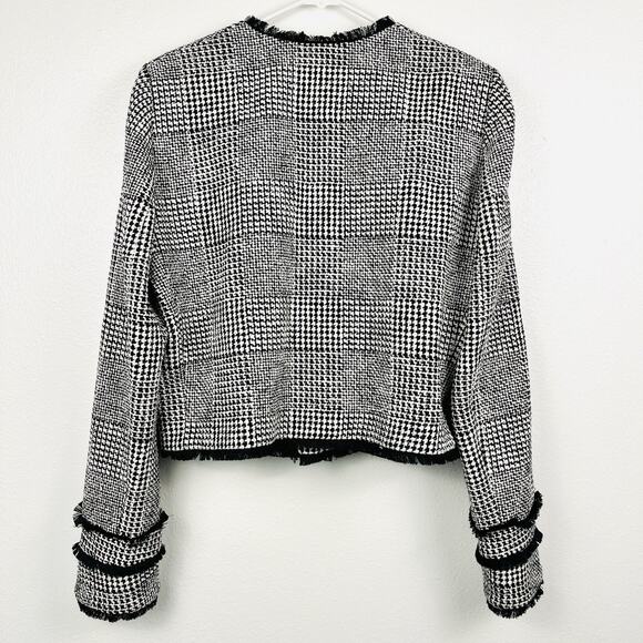 Dorothee Schumacher Houndstooth Black & White Tweed Blazer Jacket Sz 5/US 10 - Picture 9 of 9